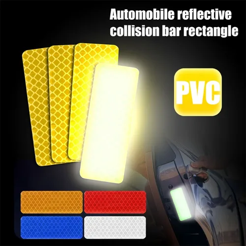 Imagen 2 del producto Pegatinas reflectantes de advertencia de seguridad para casco de coche, tira de advertencia de alta visibilidad de PVC impermeable, pegatina reflectora de marco de seguridad nocturna