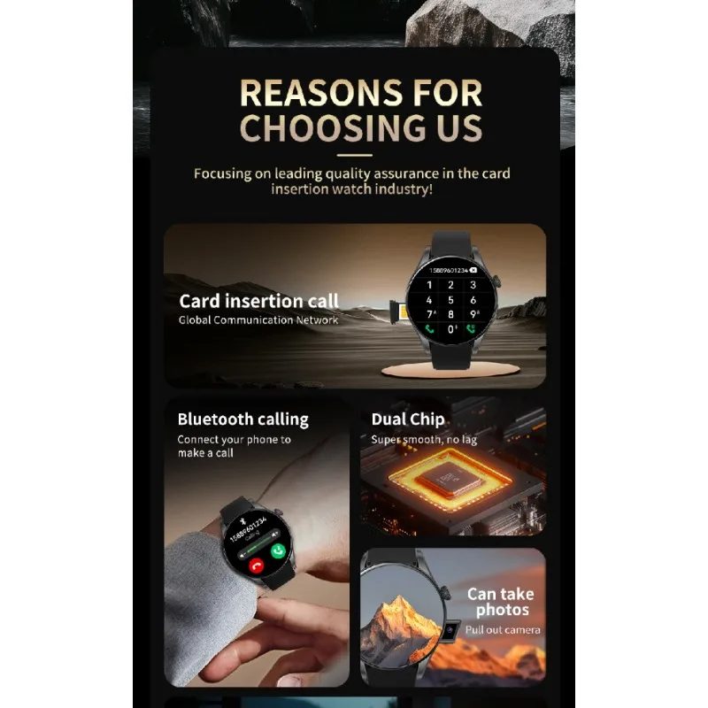 새로운 4G 스마트워치 BW16: 와이파이 | GPS | 안드로이드 IOS |   1.5인치 화면 |   구글 플레이 접근 |   SIM 카드 슬롯 |   걸음 수 측정기 |   수면 추적기