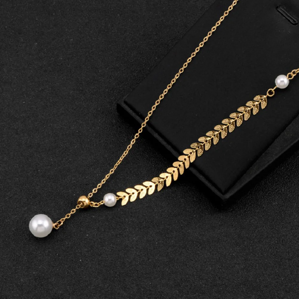 

1Pcs Women Necklace Elegant Metal Wheat Design Fashion Choker Thick Steel Chain Fine Workmanship Party Birthday Gift Neck