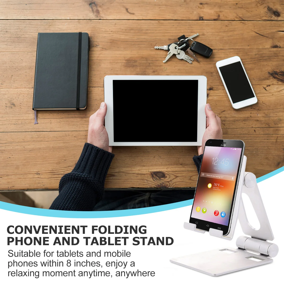 

1Pc Multifunction Tablet Phone Holder Foldable Tablet PC Support Desktop Tablet Stand Portable Phone Stand (Silver)