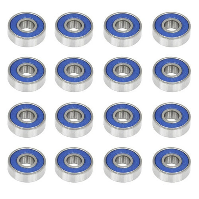 16Pcs Professional Frictionless ABEC 9 Skateboard Roller Wheels High Precision Shafts Bearing Steel Spare Bearings