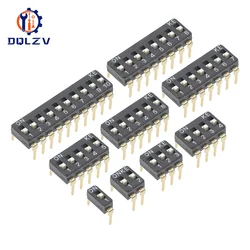 DIP Switch Toggle Switches 2.54mm 1P/2P/3P/4P/5P/6P/8P/10P black 2.54MM SMD Switch Gold Plated Pin