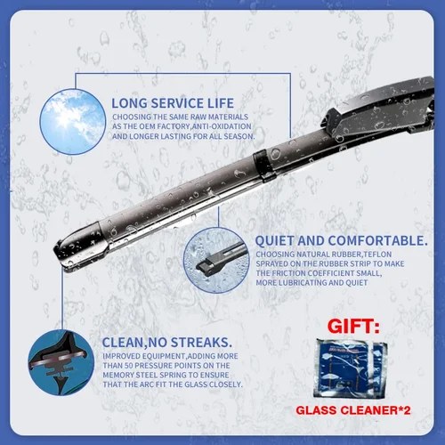 Imagen 2 del producto Juego de limpiaparabrisas delantero para Audi A4 MK2 B6 MK3 B7 S4 RS4 2000 - 2008 8EC 8E2 parabrisas ventana Cabriolet Estate Avant