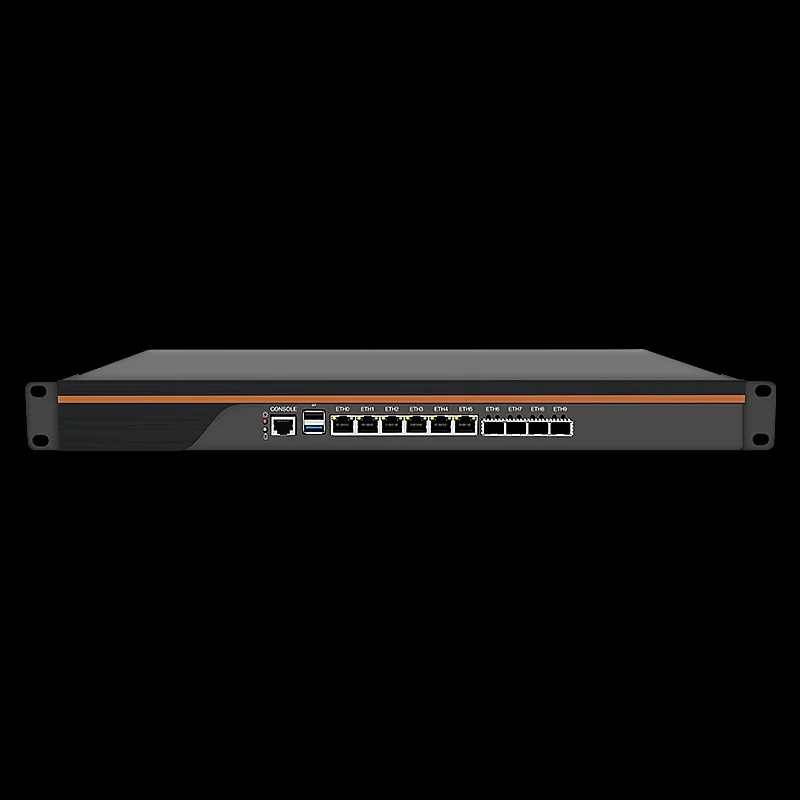 Hardware firewall Apparecchio firewall VPN 6 x LAN 4 x 10G SFP Intel C3758 C3958 Server 1U OPNsense C3808 Mini PC VGA Windows11