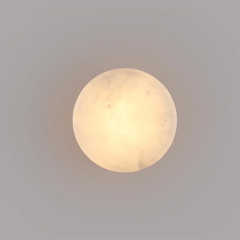 2026 الحديثة الحد الأدنى الرخام الطبيعي وحدة إضاءة LED جداريّة مصباح غرفة المعيشة خلفية غرفة نوم السرير الممر مصباح لتهيئة الجو إضاءة المنزل #3