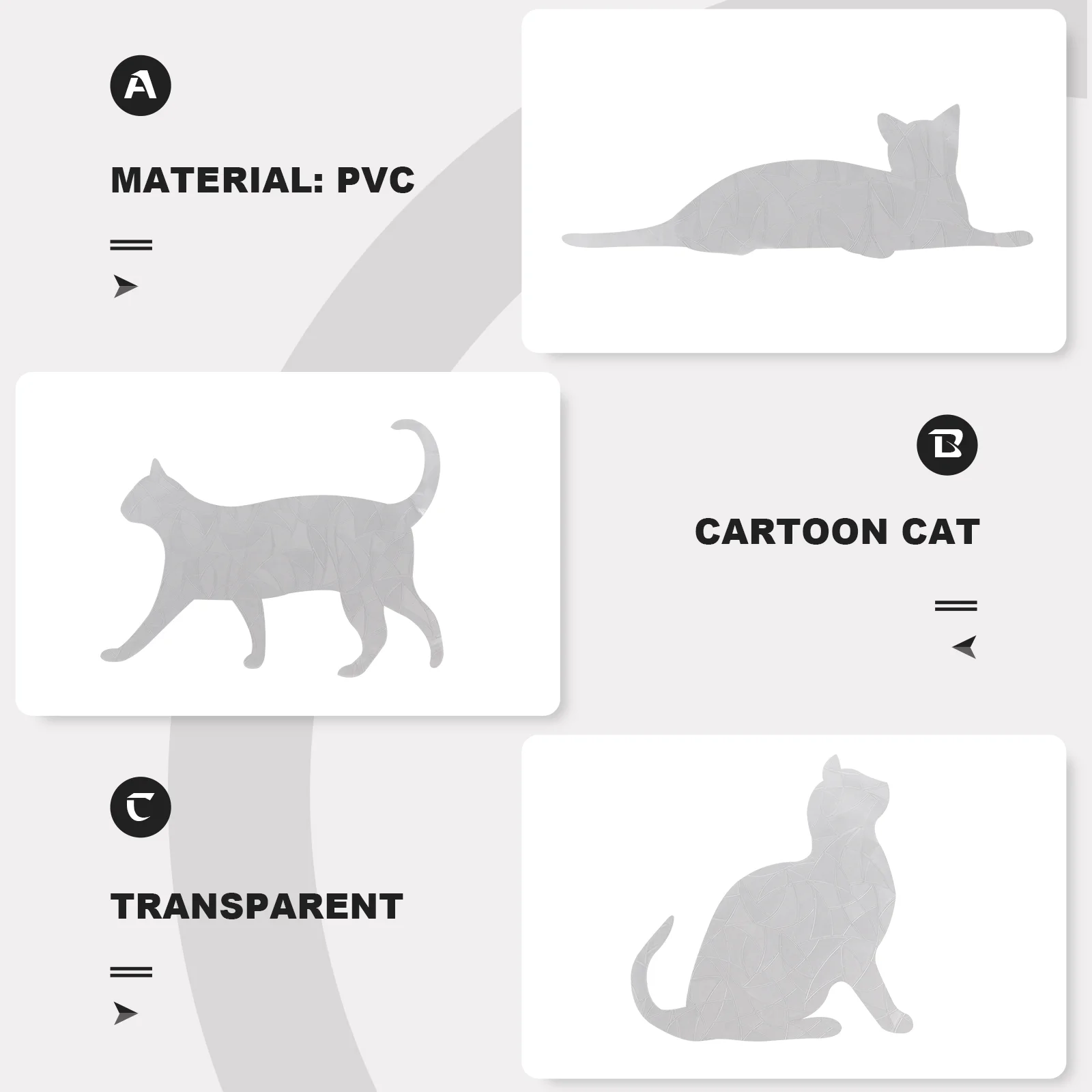 9 Pcs Cat Glass Window Removable Decal Practical Sticker Stickers Decorate Shop Pvc Static Anti-Collision Clings