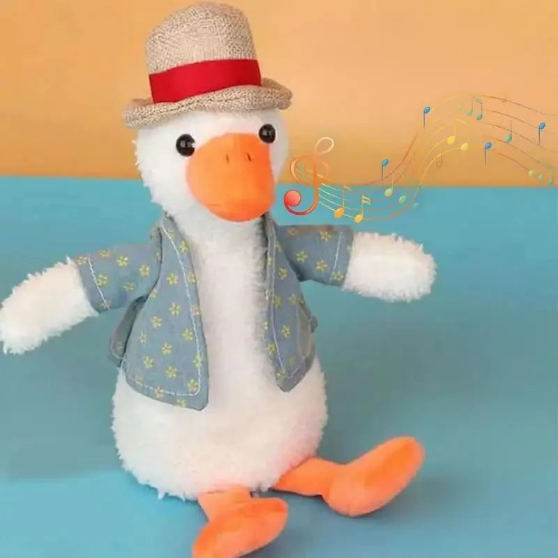 

TEMIKIDS Interactive Dancing Duck Singing Duck Stuffed Animal Bright Colors Funny Interactive With Doll Yellow Hat For Birthday