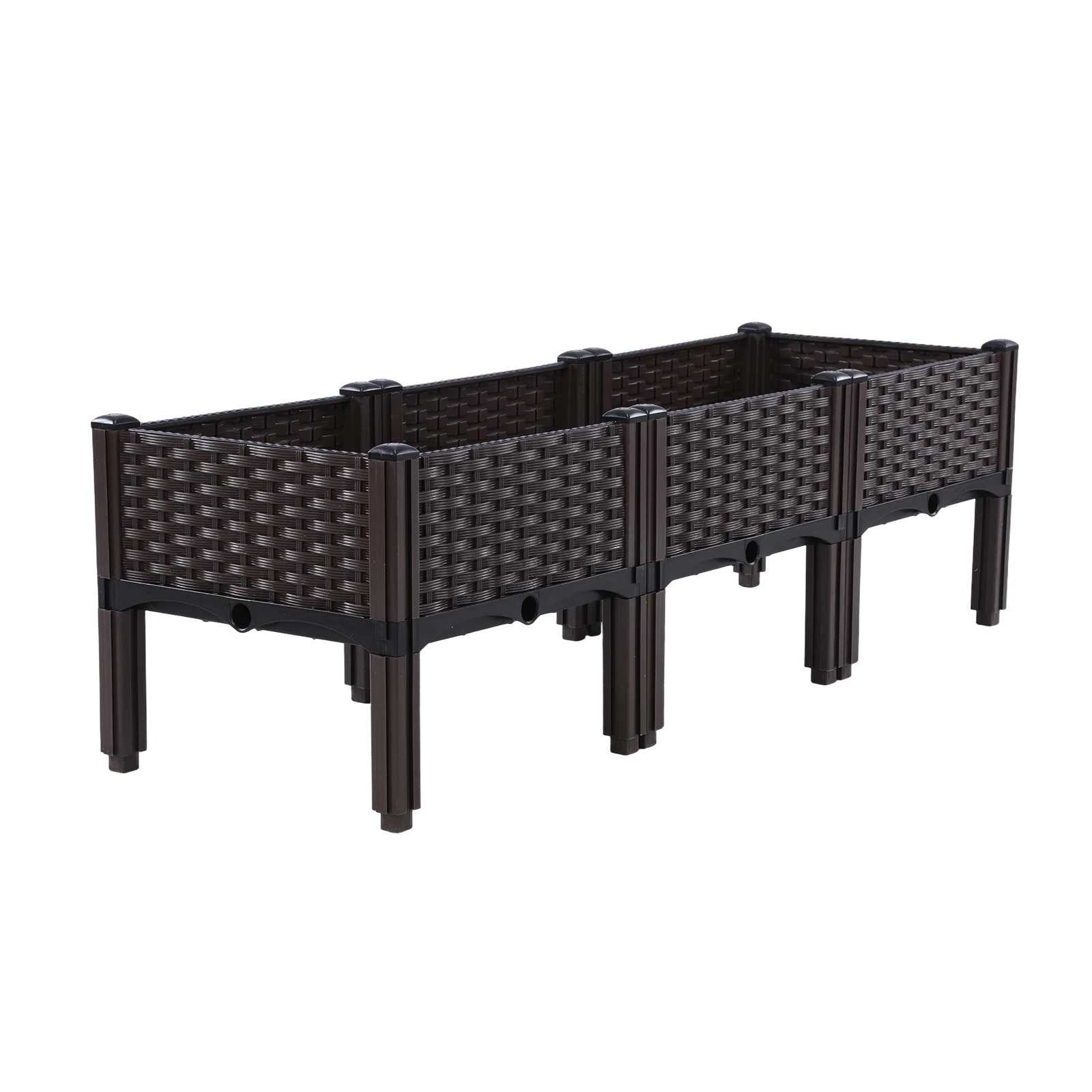 

Plastic Raised Planter Box with Drainage Holes Planting Container Elevated Raised Bed Propagation Box for Indoor and Outdoor Use