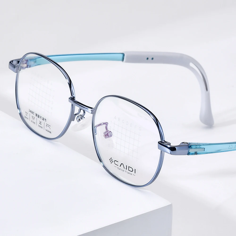 NIANZHEN TR90 Metal Teenage Eyeglasses Frames Oval Brand Student Glasses Ultralight Adjustable Kids Eyewear Spectacles 34685