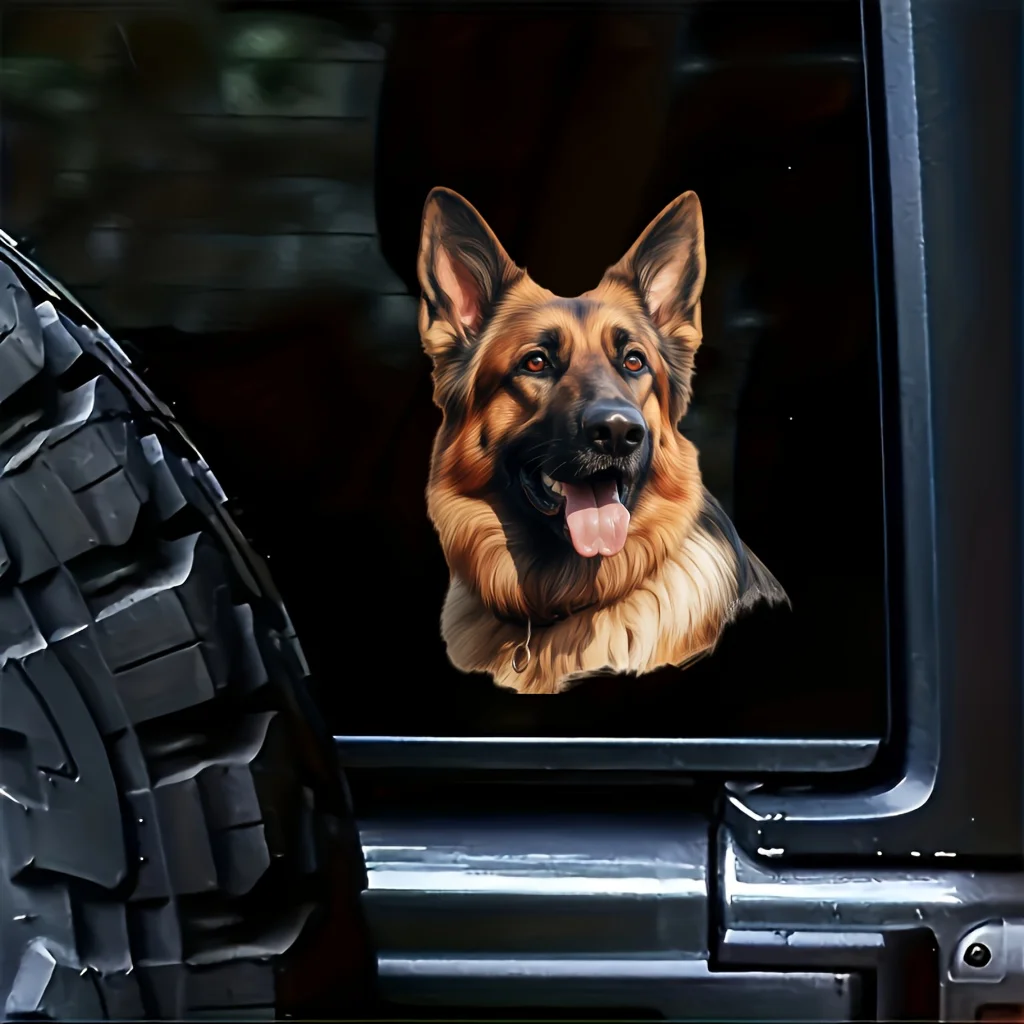 3D German Shepherd Dog Art Stickers Auto Decals Funny Waterproof PVC Vinyl Car Sticker for Cars Motorcycle Laptop Notebook