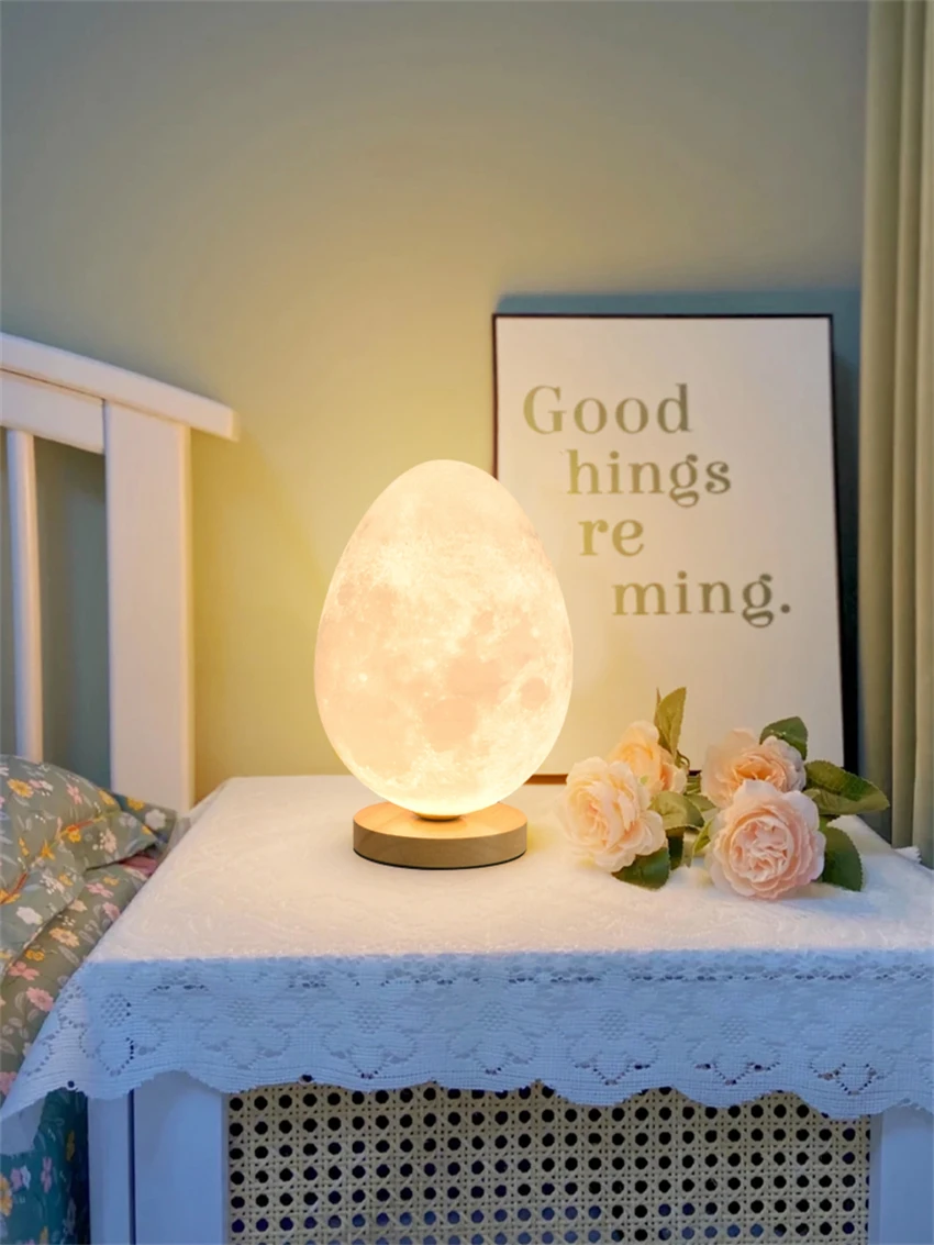 Egg type resin night lights gift mood light study living room romantic desk bedroom table lamp bedside decor night lamp fixtures