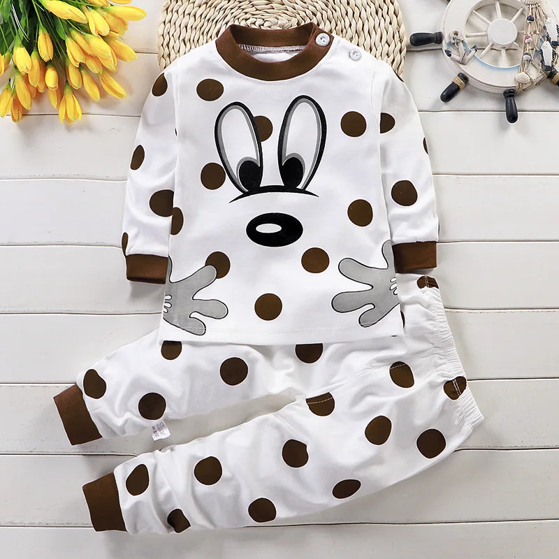 Autumn Sleepwear Pajamas For Girls Boys Long Sleeve Tops+Pants Suits Fashion Home Clothing Baby Kid Sleep Costume