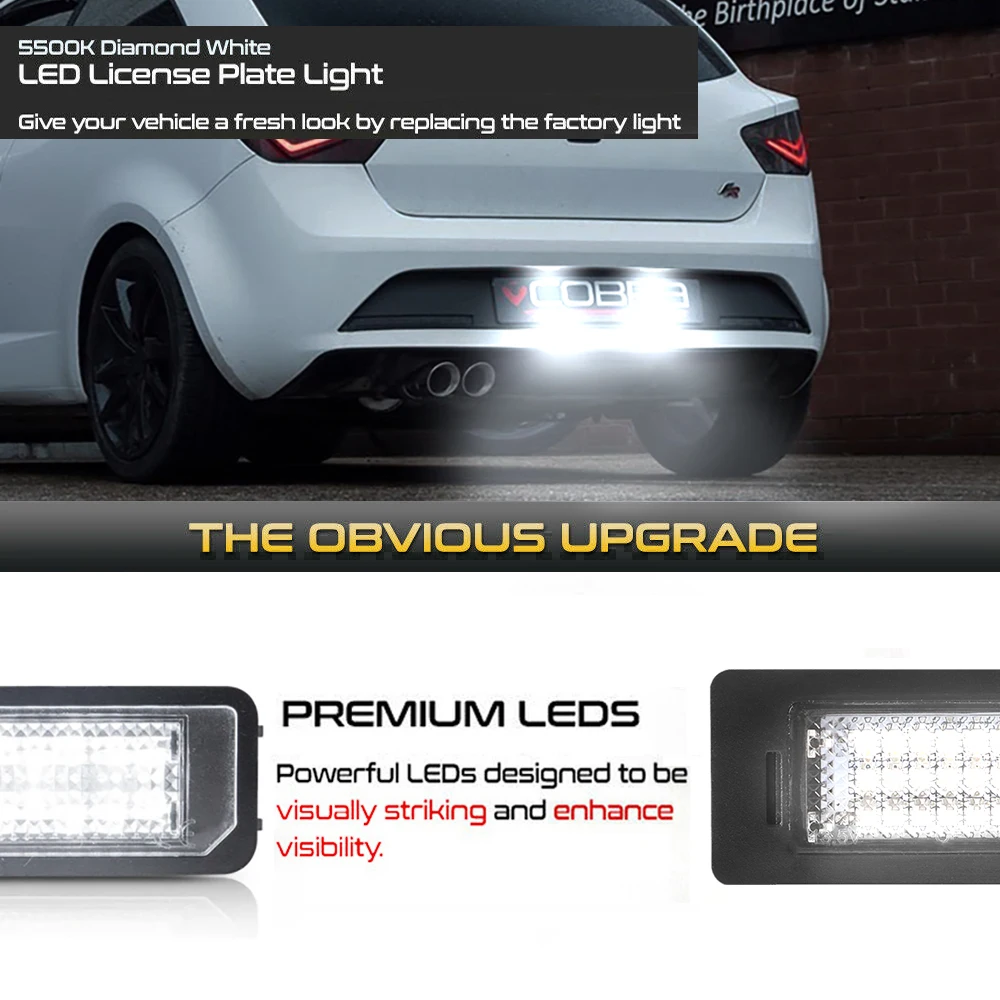 2Pcs LED License Plate Lights Number Lamps For Seat Ibiza Tarraco Toledo Exeo Ateca Arona Altea Alhambra Leon