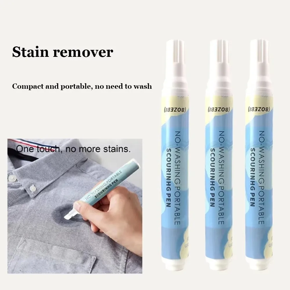 

1pc Portable 10ml Clothes Instant Stain Remover Pen Water-free Brush Head Design Oil Remover Stick Creative Spot Cleaner Work