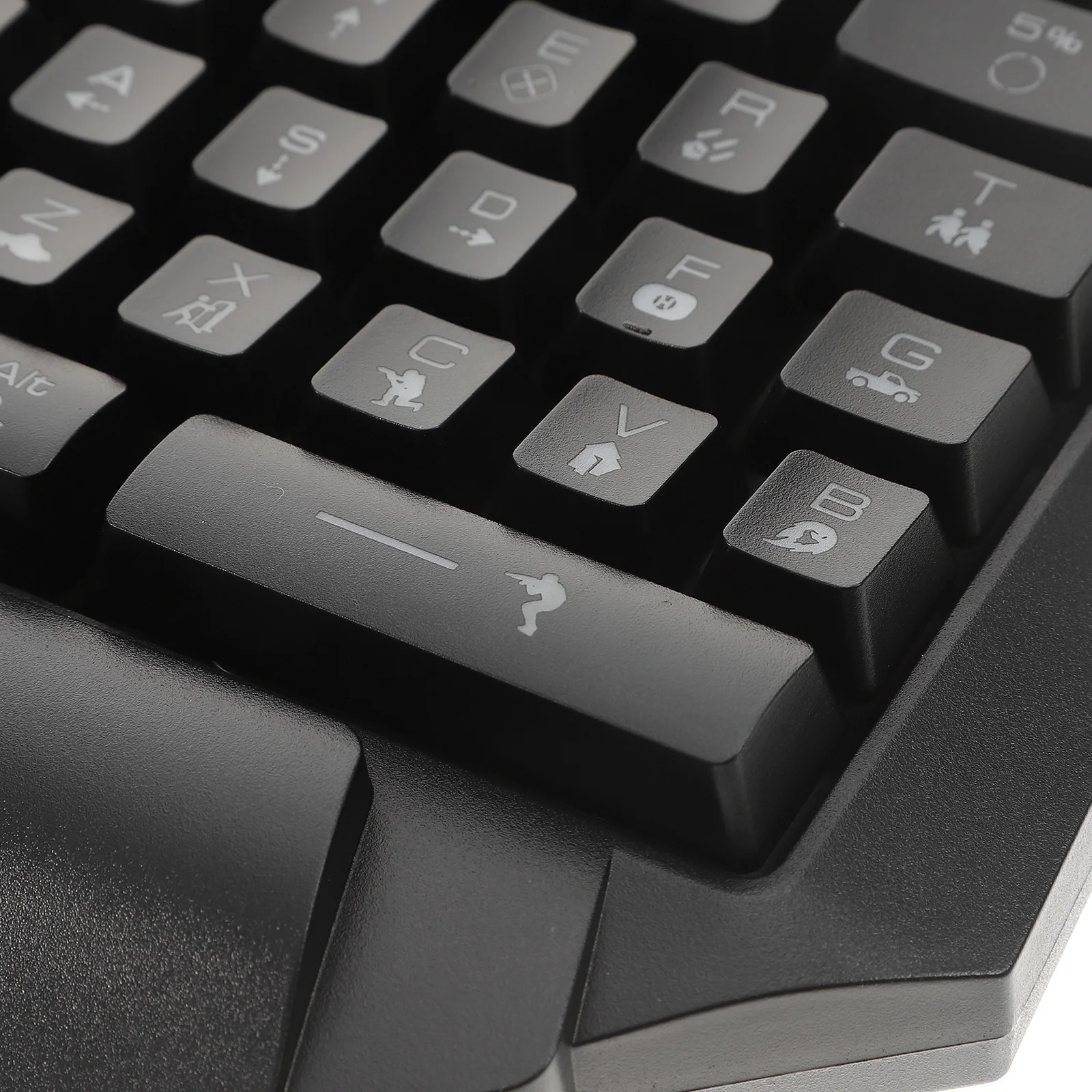 Single Hand Gaming Keyboard Ergonomic Design Backlight Rgb LED for E-Sport Computer Game Play Home Dorm Use Gaming Keyboard