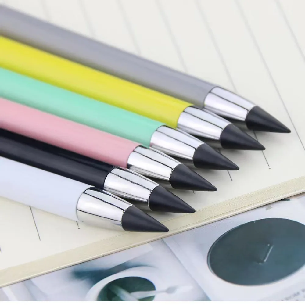 Reusable Unlimited Writing Pencil Solid Color Wear Resistant Forever Pencil Kawaii Stationery Eternal Pencil Children