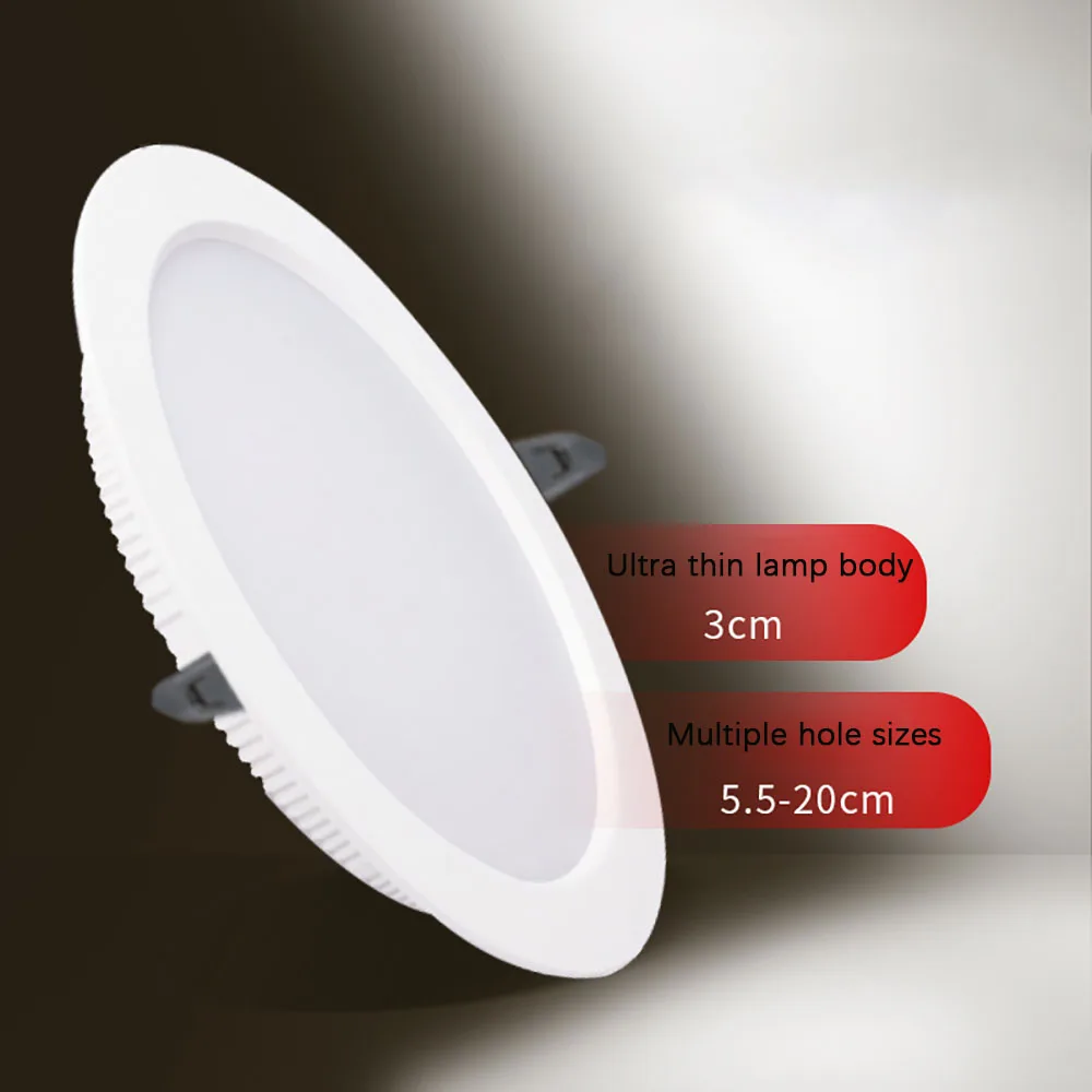 

1/3/6pcs Ultra Thin LED Panel Downlight 7W 9W 12W 15W 18W 24W 30W Round LED Ceiling Recessed Light AC85-265V LED Panel lamps