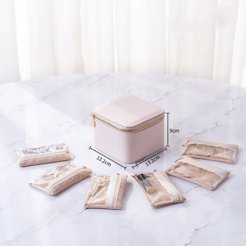 

Портативная дорожная шкатулка для драгоценностей, кольцо, ожерелье, браслет, серьги, коробка для хранения, большой вместительный футляр для ювелирных изделий, коробка для хранения мелких предметов