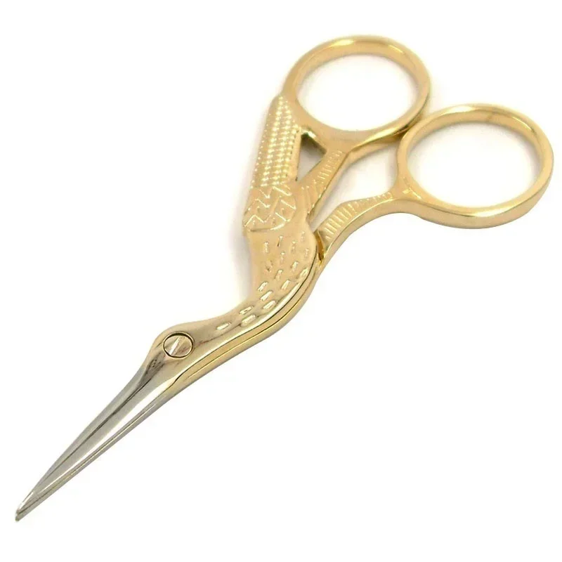 Złote nożyczki ze stali w kształcie bociana w stylu Vintage do rękodzieła artystycznego zestawy narzędzi haft do szycia nożyce krawieckie haft krzyżykowy Carbon