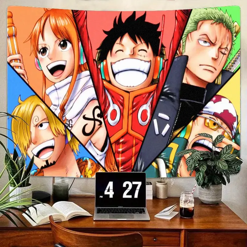 1 قطعة نسيج قطعة واحدة نامي سانجي لوفي زورو يوسوب شخصية أنيمي 5-لوحة جدار معلق ديكور البوليستر لغرفة النوم غرفة الدراسة L #1