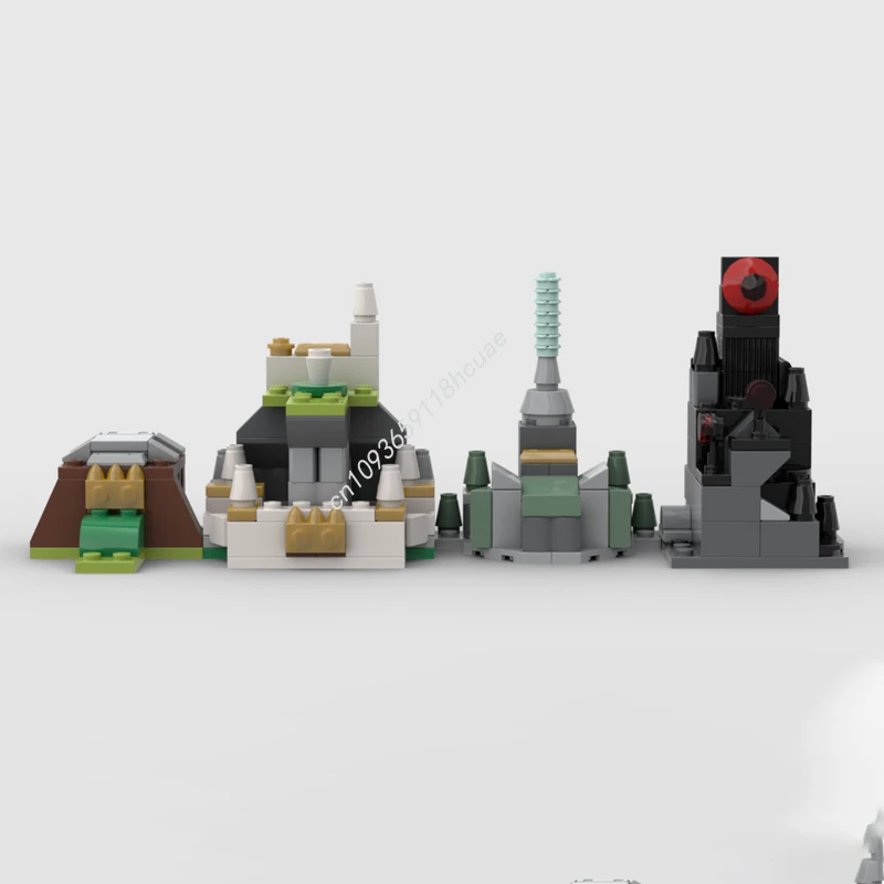 168 قطعة MOC LOTRes Skyline سيد الخواتم اللبنات عيد الميلاد المتقدمة لتقوم بها بنفسك هدية مصممة للبالغين الاطفال هدية