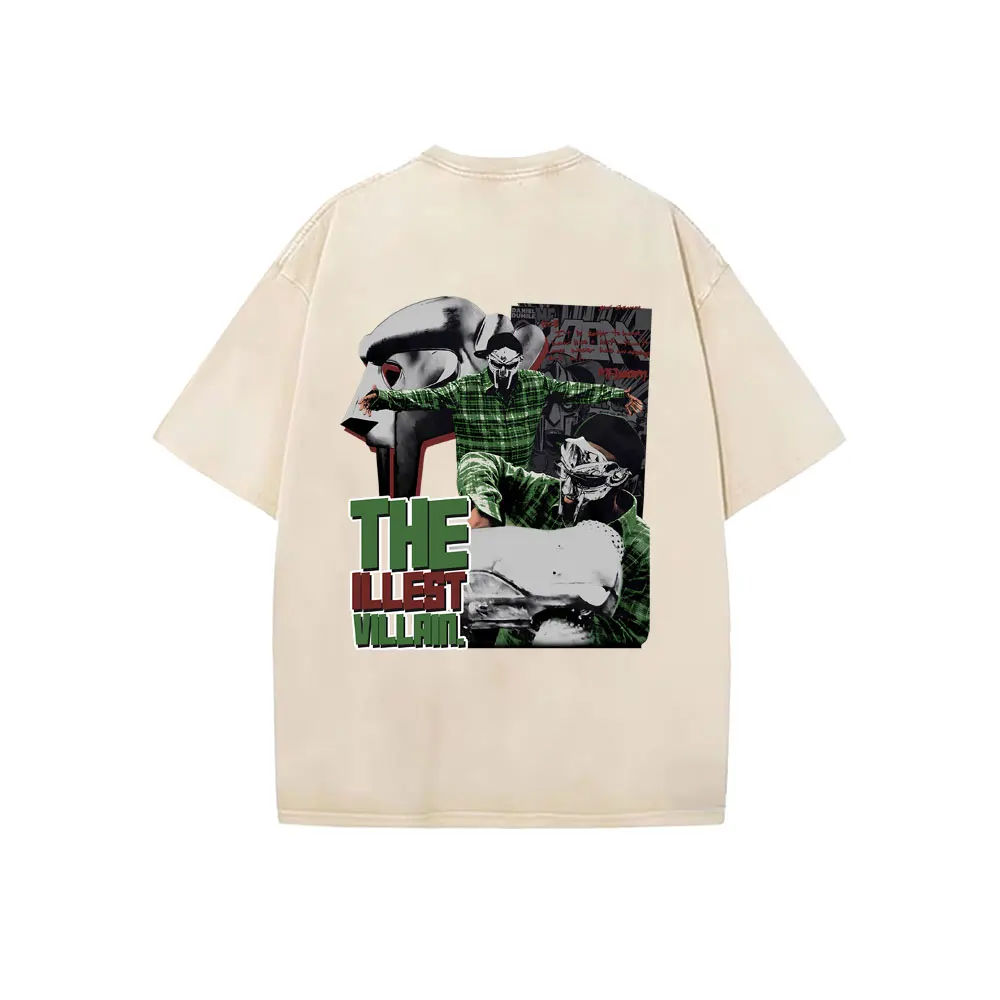 

Rapper Mf Doom Madvillainy The Illest Villains Vintage Washed T-shirt Men Women Casual Oversized Tshirt Male Hip Hop Trend Tee