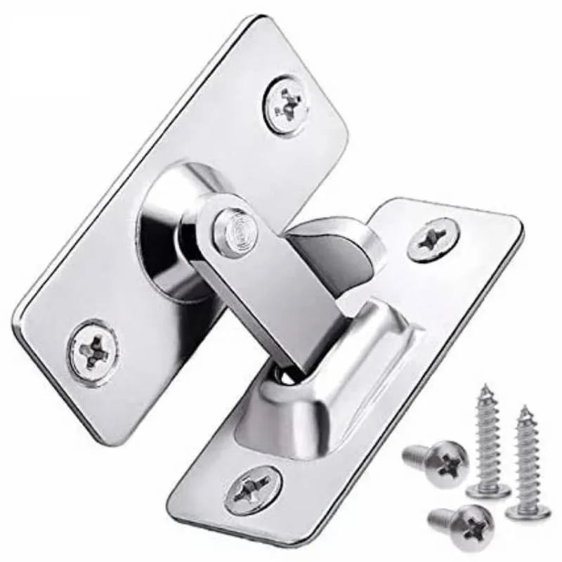 2 Pcs Stainless Steel 90 Degree Right Angle Door Lock Buckle Pin, Drawer Fastener Furniture Hardware