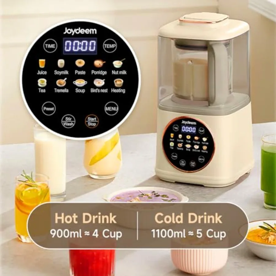 خلاط طهي JD-J03 مع درع عازل للصوت لمزج البارد الساخن وخالي من الفلتر وعصير حليب الصويا 8 سرعات وتحكم في درجة الحرارة #4