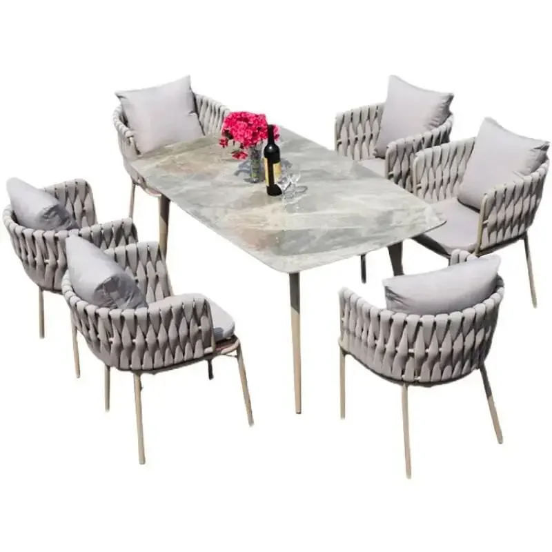 

Роскошные балконные уличные столы, стул из ротанга, двор, скандинавские уличные столы, гостиная, серый Aire Acondicionado, мебель для дома Cuarto