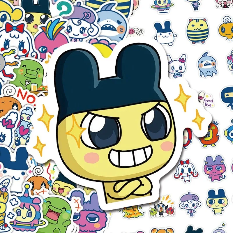 Japanese Tamagotchi Stickers Electronic Pet Mametchi Kuchipatchi Fun Graffiti Vinyl Decals for Water Bottle Laptop Phone Case view 2