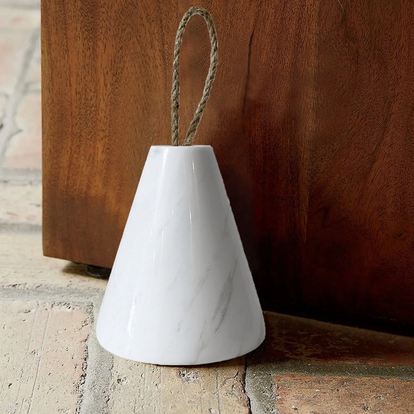 إسفين باب من الرخام الطبيعي البسيط - كتلة حجرية بيضاء معاصرة للأبواب المنزلقة والتأرجح |   ديكور المدخل الحديث