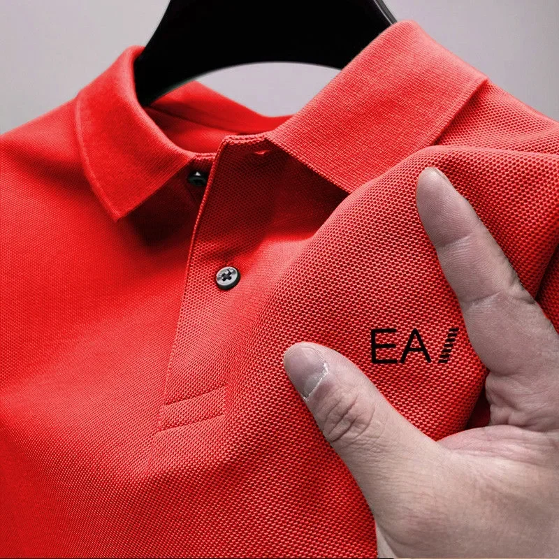 Men's Business Casual T-Shirt - Breathable and stylish sports casual top with printed design - High-quality short-sleeved summer