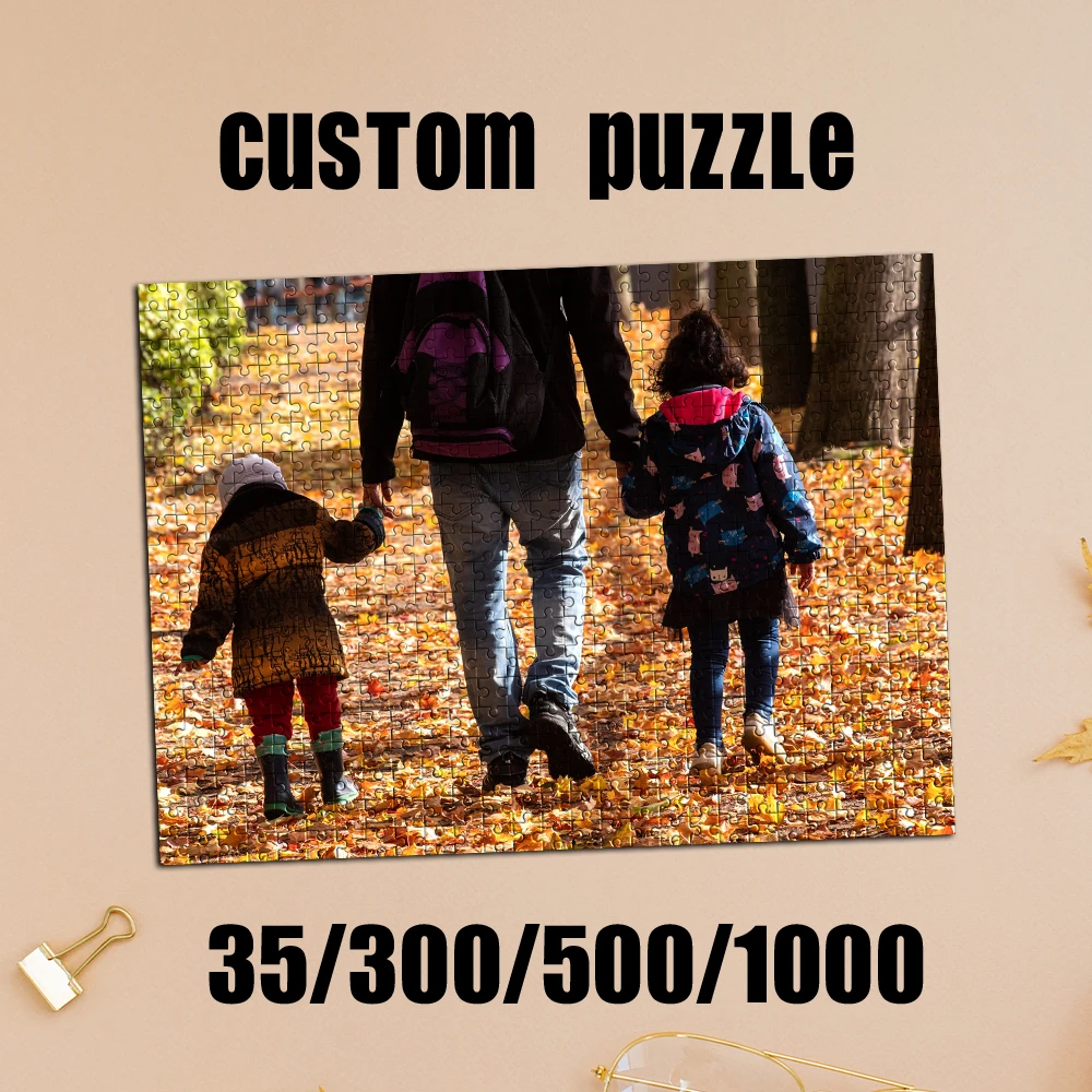 35/300/500/1000pcs Personalized Custom Photo Family photo album Puzzle Housewarming Bedroom/Living Room For Children's Day