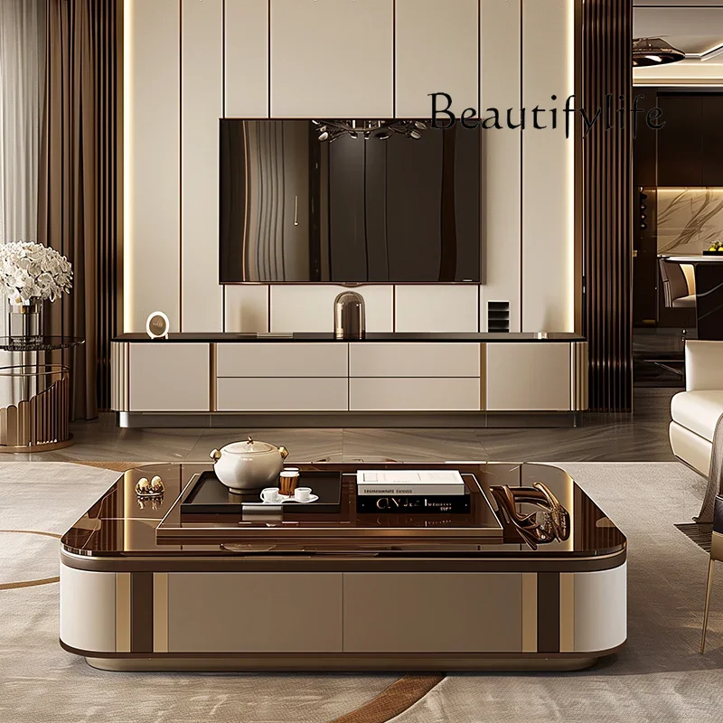 BJ ريفي الشمال طاولة القهوة مصمم الزجاج العلوي الحد الأدنى تخزين طاولة القهوة غرفة المعيشة الحديثة Tavolino Da Salotto الأثاث