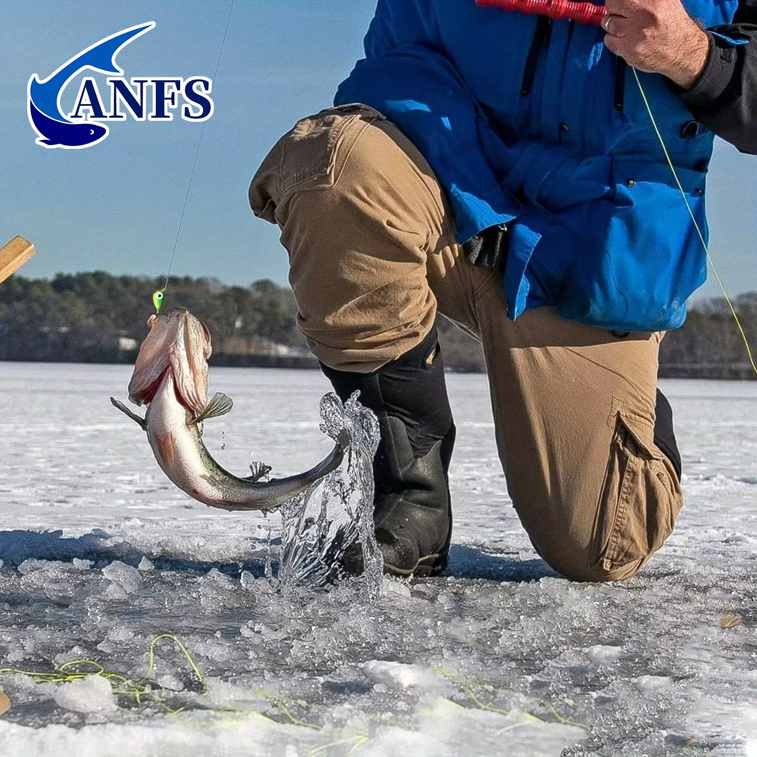 ANFS 8 قطعة/32 قطعة مجموعة طعوم صيد الأسماك على الجليد - طعوم صناعية صلبة، خطافات طعم غرق، ملحقات لبايك، صيد جثم