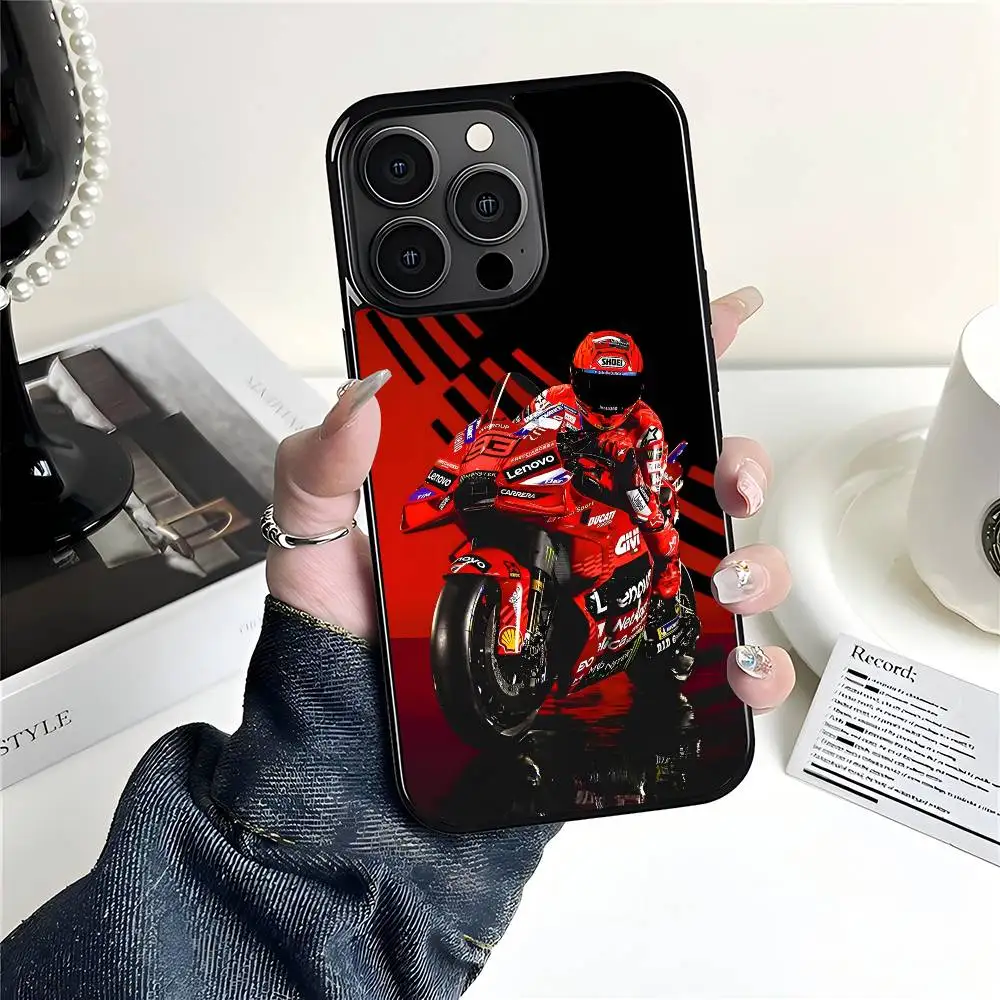 Capa de Celular D-Ducati 93 Marc para iPhone 17 Air 16 15 Pro Max 14 Plus 13 12 11 Preta Rígida em PC Anti-Queda