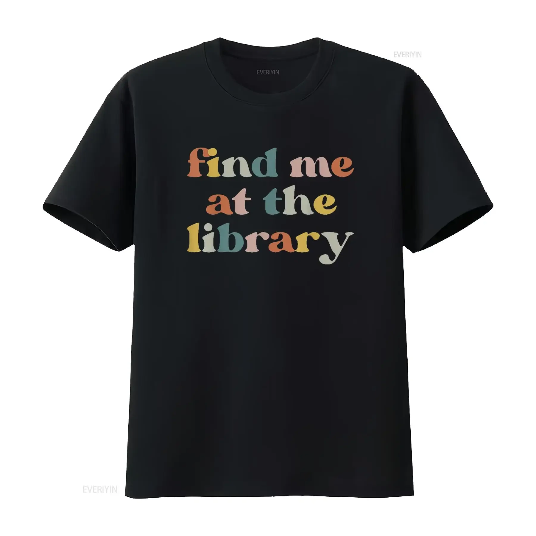 Find Me At The Library Retro Librarian Reading Book Lover Womens T Shirt Black Medium vintage Washed graphic Versatile