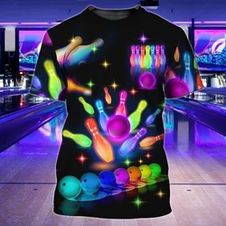 2024 New Bowling Shirt Men's T-shirt Summer O-Neck Casual Short Sleeve Jersey Sportswear Gym Tops Unisex Oversized Fashion Tees