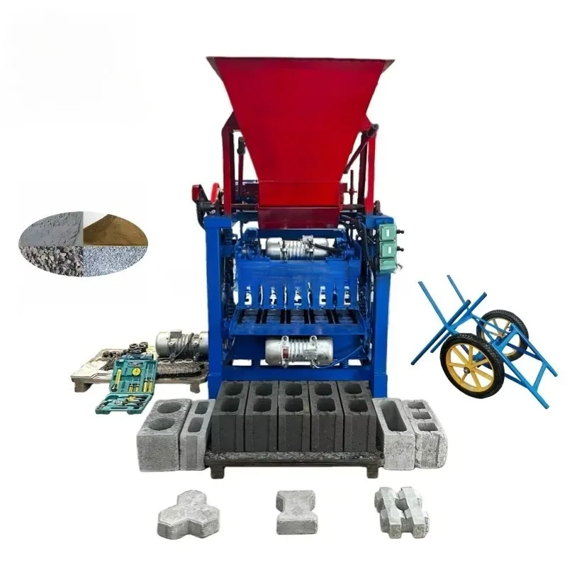 Multiple Specifications Hopper Brick Making Machine Cement Block Forming Machine Small Portable Brick Making Machine