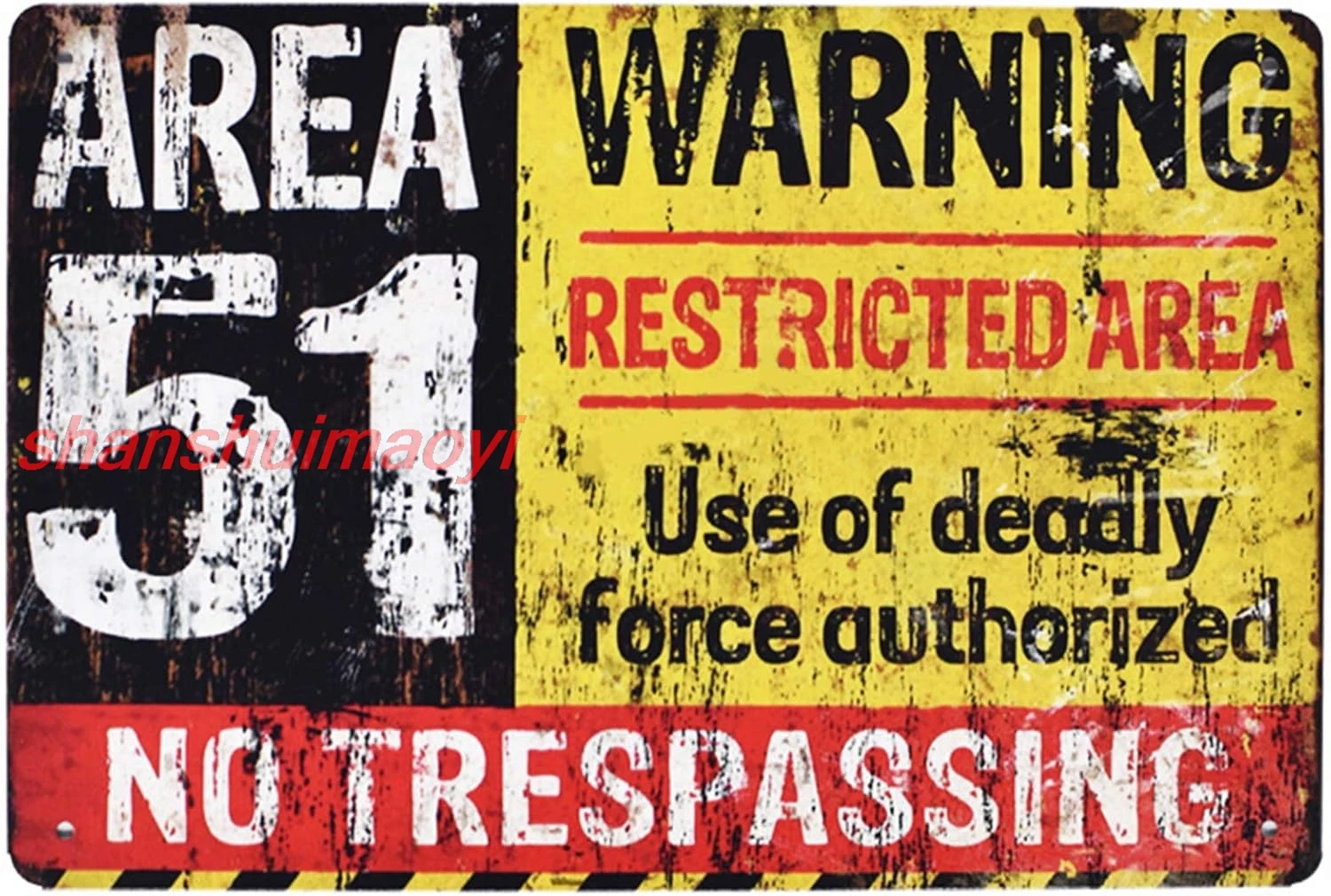 Flytime Area 51 No Trespassing Military Retro Vintage Metal Tin Sign Coffee Bar Wall Decor Home Signs Gift Size 12 X 8 Inche