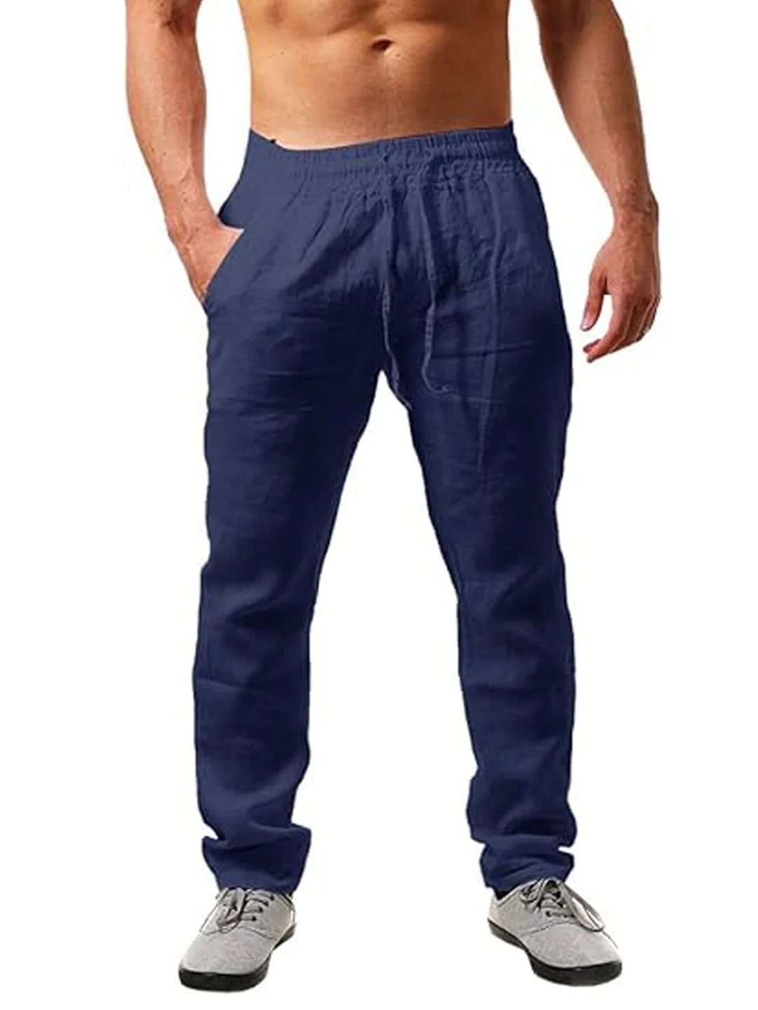 

New summer men's hip-hop breathable cotton and linen loose casual sportswear pants from Europe and America