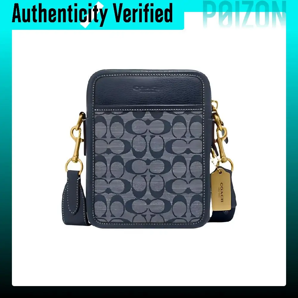 COACH Sullivan Jacquard Fabric With Cow Leather Crossbody Bag, Shoulder Bag Small Men's Denim CG996-B4DE