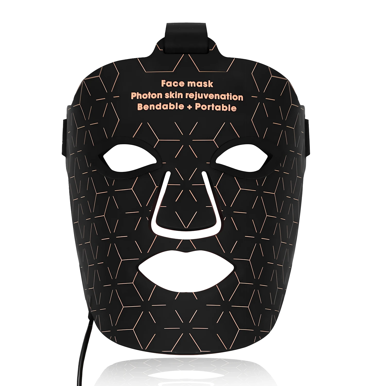 Masque de thérapie à la lumière rouge, masque facial en silicone, soins de la peau à la maison avec coussin de protection des yeux pour les déformations anti-âge