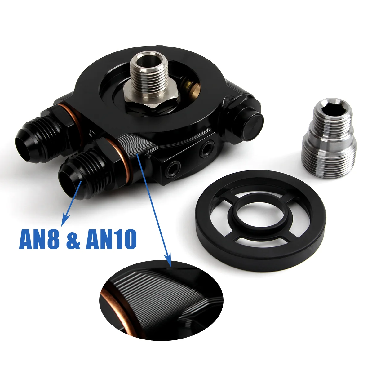 -Accessories Oil Cooler Adapter VAG Engine Oil Filter Thermostat Radiator For VAG EA888 Golf6 1.8T 2.0T BB-OCA-107T