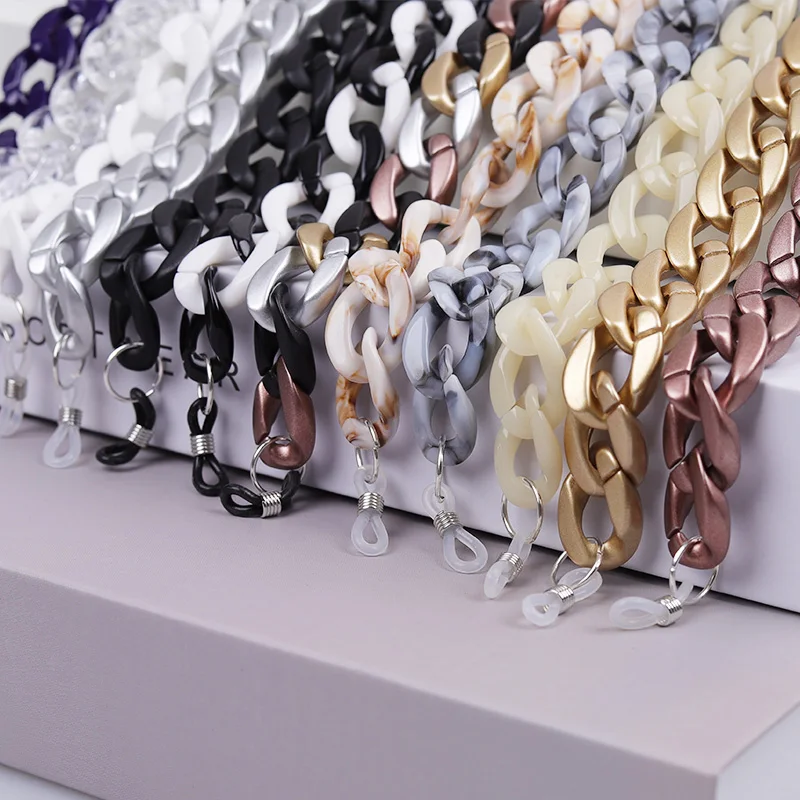 LNFCXI Fashion Acrylic Sunglasses Matte Chains Lanyard Women Anti-slip Reading Glasses Chain Cord Holder Neck Strap Rope New