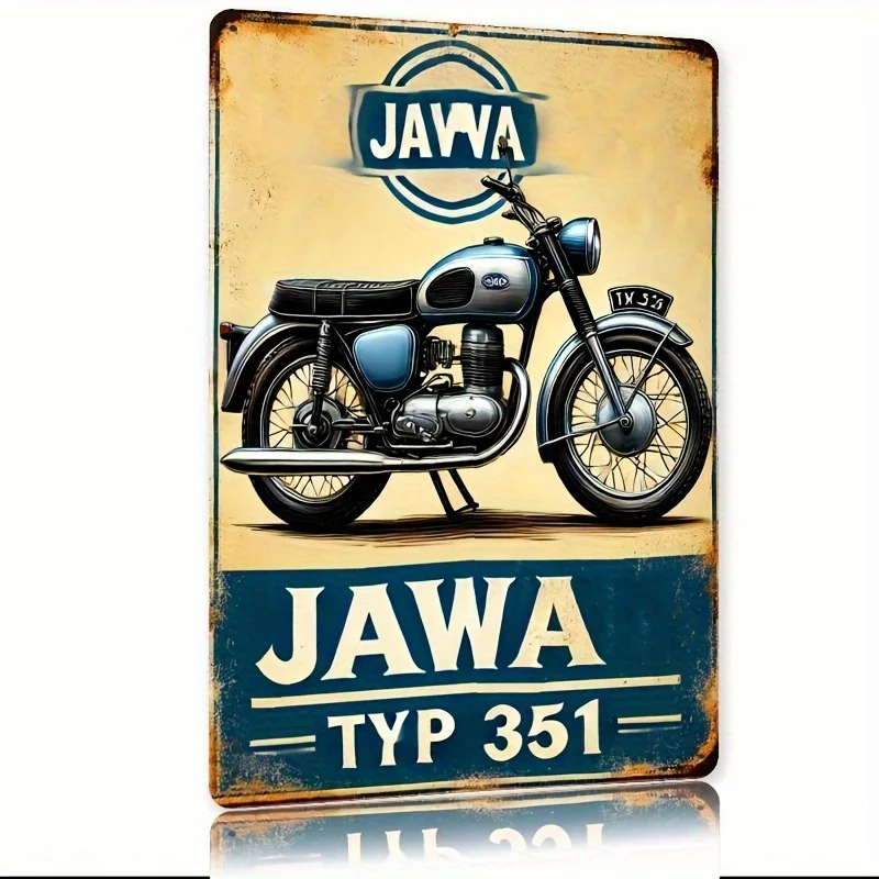 Vintage Metal Wall Art Sign - Retro Motorcycle Design with Distressed Finish, Durable Garage Decor for Home, Cafe, Bar, Garden