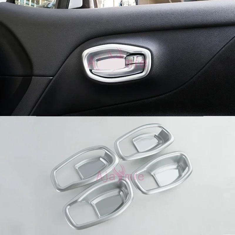 

2016 2017 2018 For Jeep Renegade Interior Moulding Trim Door Handle Bowl Cover 4pcs ABS Chrome Car Styling Accessories