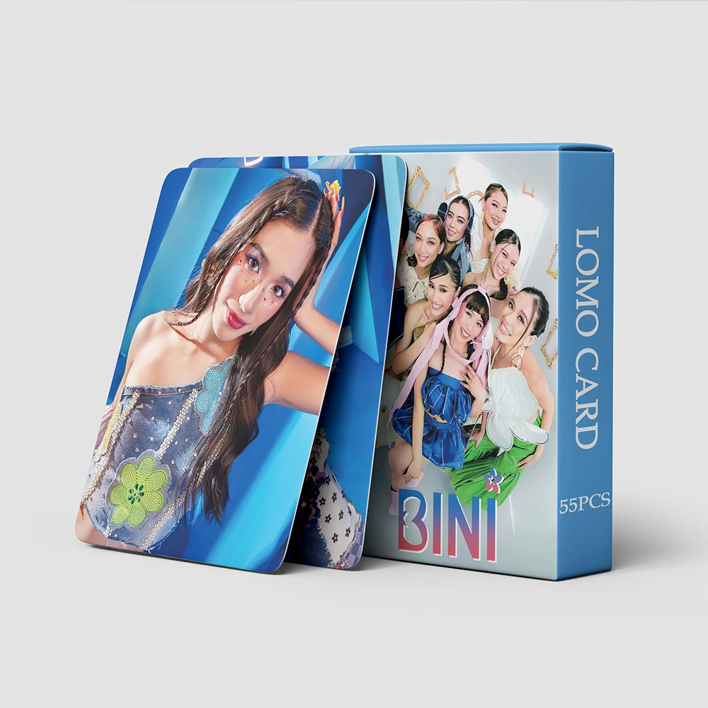 55pcs/set Kpop BINI CHERRY ON TOP Photocard Card LOMO Card High Quality Double Sides Printing Fans Gift