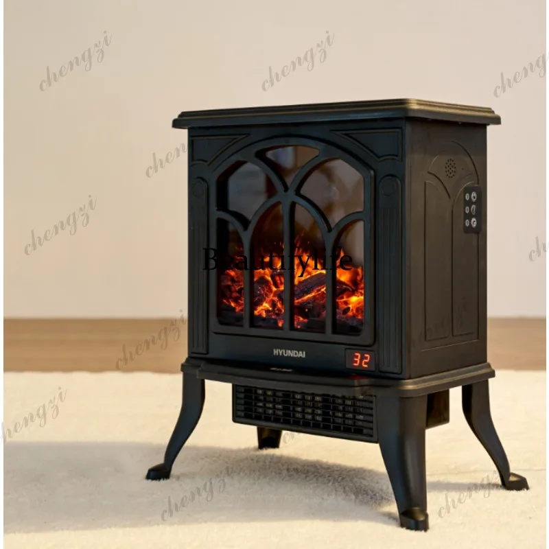 Simulation intelligent voice fireplace household bedroom quick heating heater small low power consumption energy saving