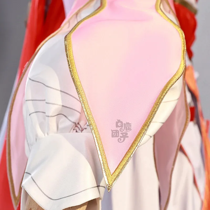 Jogo wuthering ondas jinhsi flor de pêssego cosplay traje peruca novo vestido de pele jinzhou magistrate jue feminino meninas halloween cos